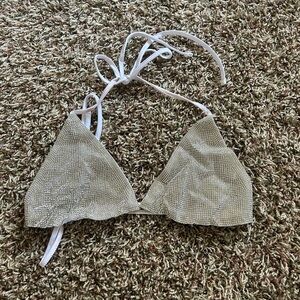 Elegant White and Silver Women's Intimate Top